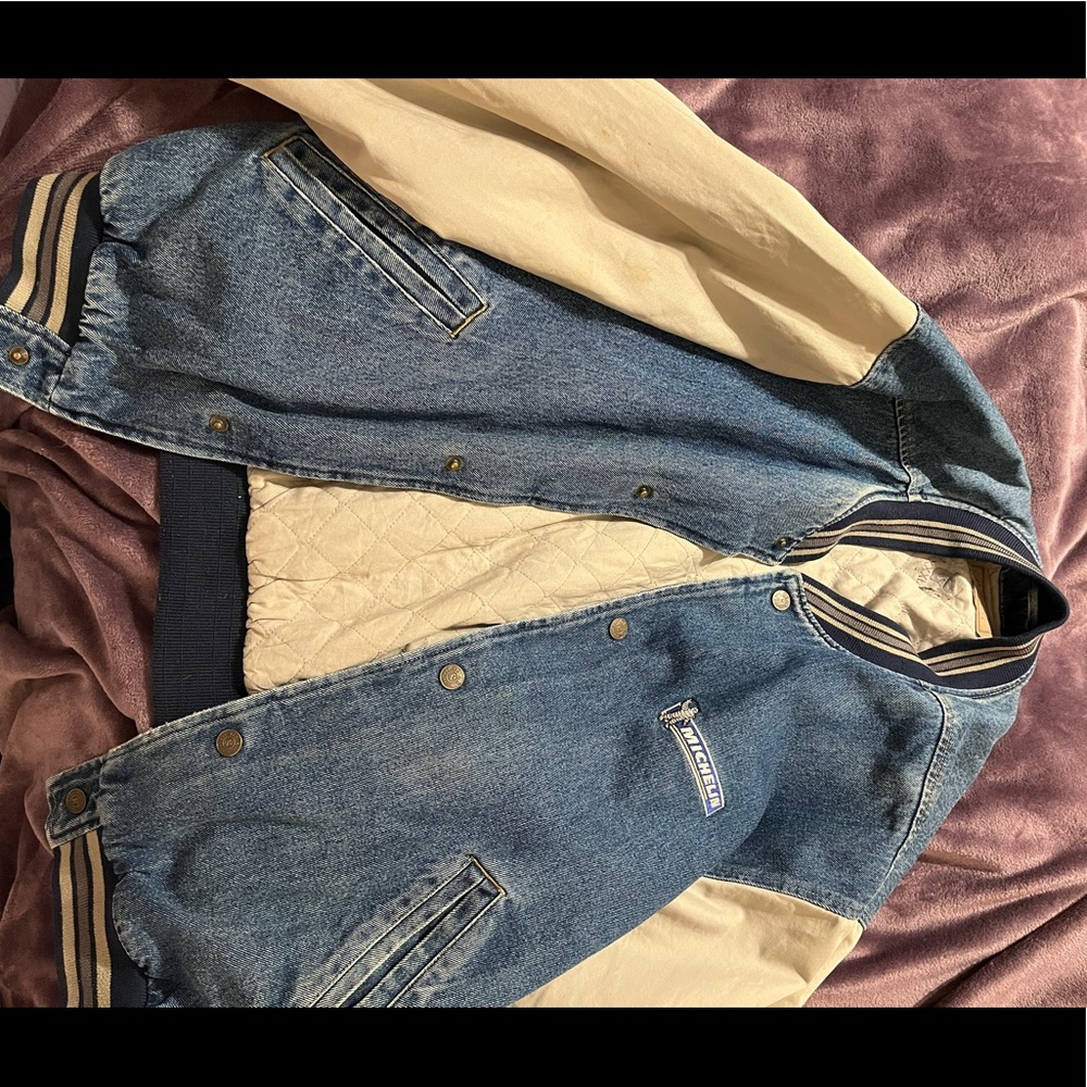 💙 VINTAGE VARSITY JACKET 🤎 michelin tires !!
